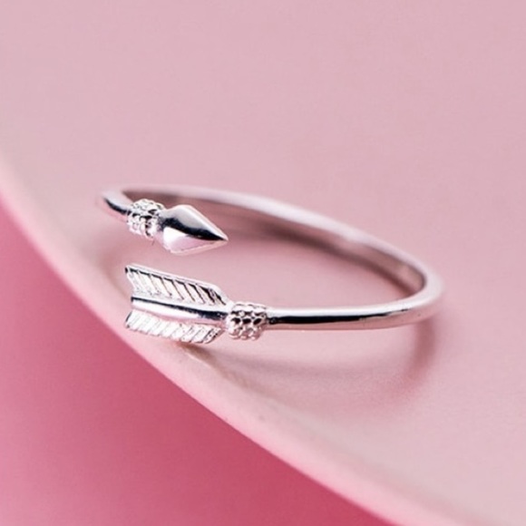 New 925 Sterling Silver Arrow Adjust Open Ring - Picture 3 of 3